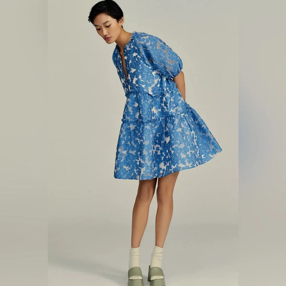 Maeve By Anthropologie Tiered Jacquard Dress - Picture 3 of 11